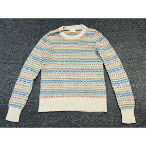 Wallace Sweater Kids Small Multicolor Printed Tight Knit Ribbed Trim Crew Neck